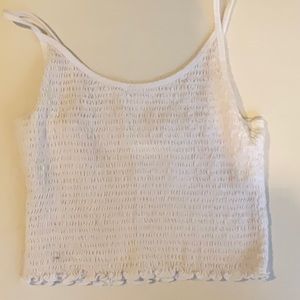 White ruched tank top from Hollister. Size medium